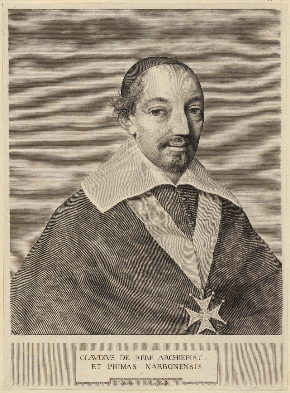 Portrett av Claude de Rebé, erkebiskop av Narbonne av Claude Mellan