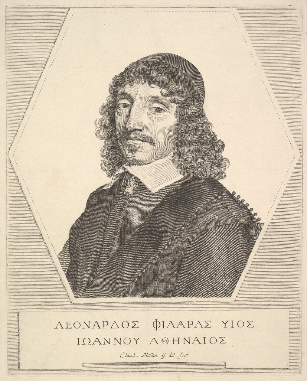 Portrett av Leonardos Philaras, 1651. av Claude Mellan