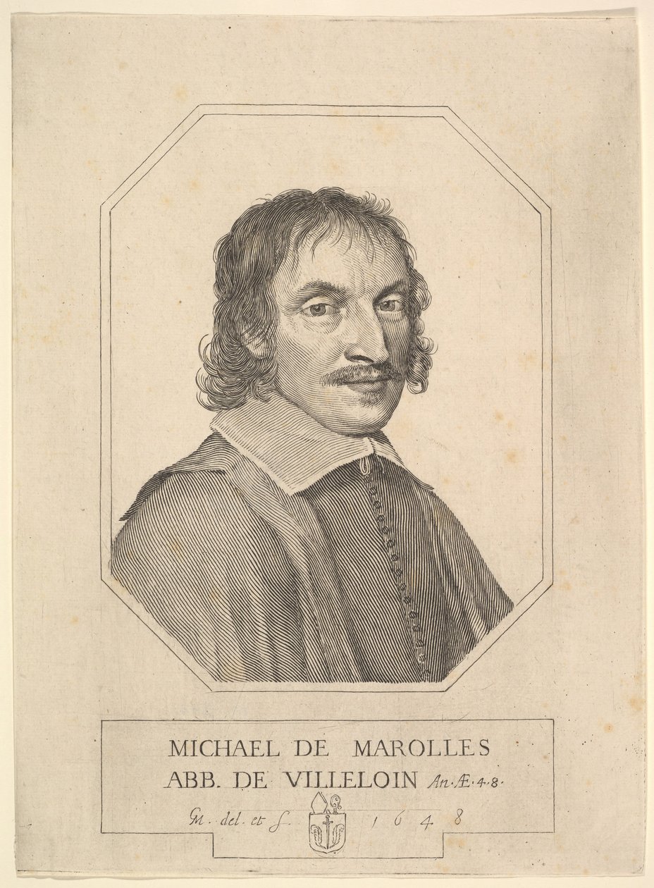 Portrett av Michel de Marolles, 1648. av Claude Mellan