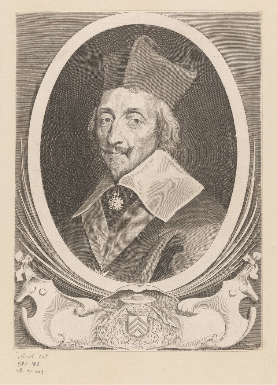 Portrett av Armand-Jean du Plessis, kardinal de Richelieu av Claude Mellan