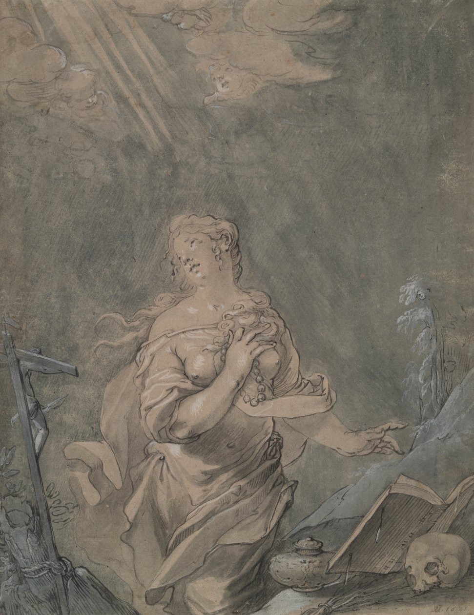 Den hellige Maria Magdalen i bønn av Claude Mellan