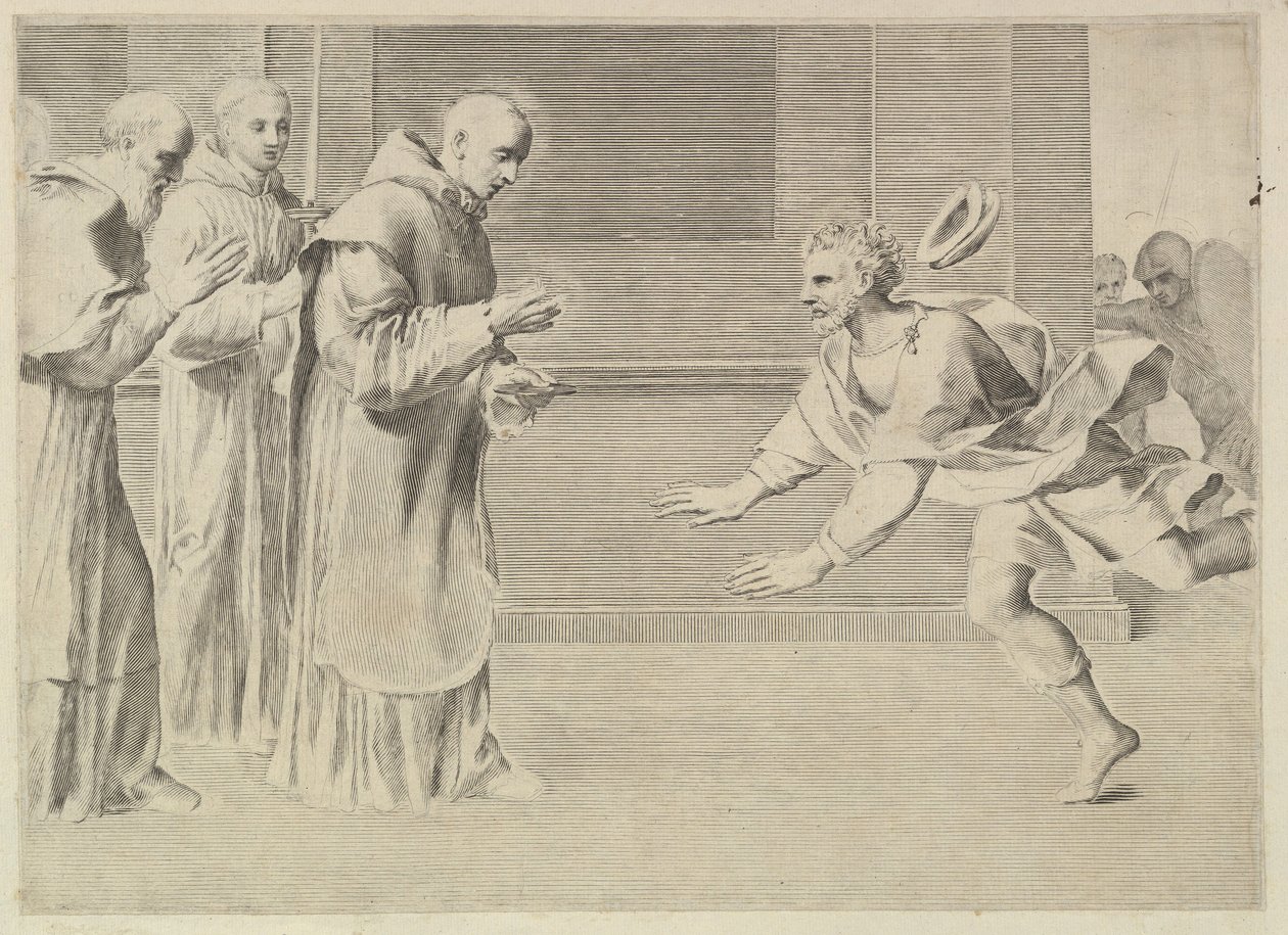 St. William, hertug av Aquitaine, konvertert av St. Bernard. av Claude Mellan