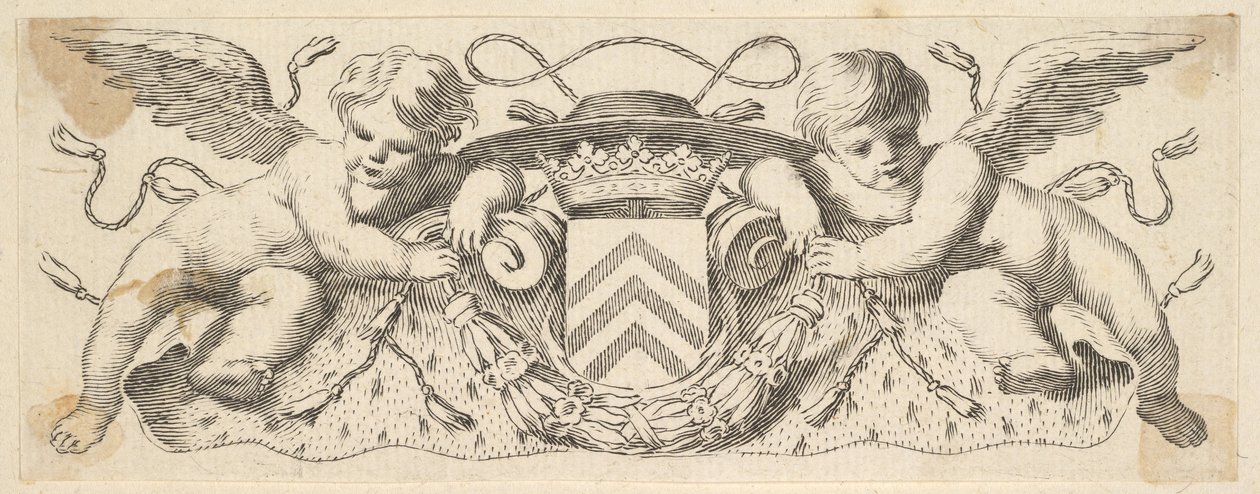 To kjeruber med armene til kardinal Richelieu, før 1642. av Claude Mellan