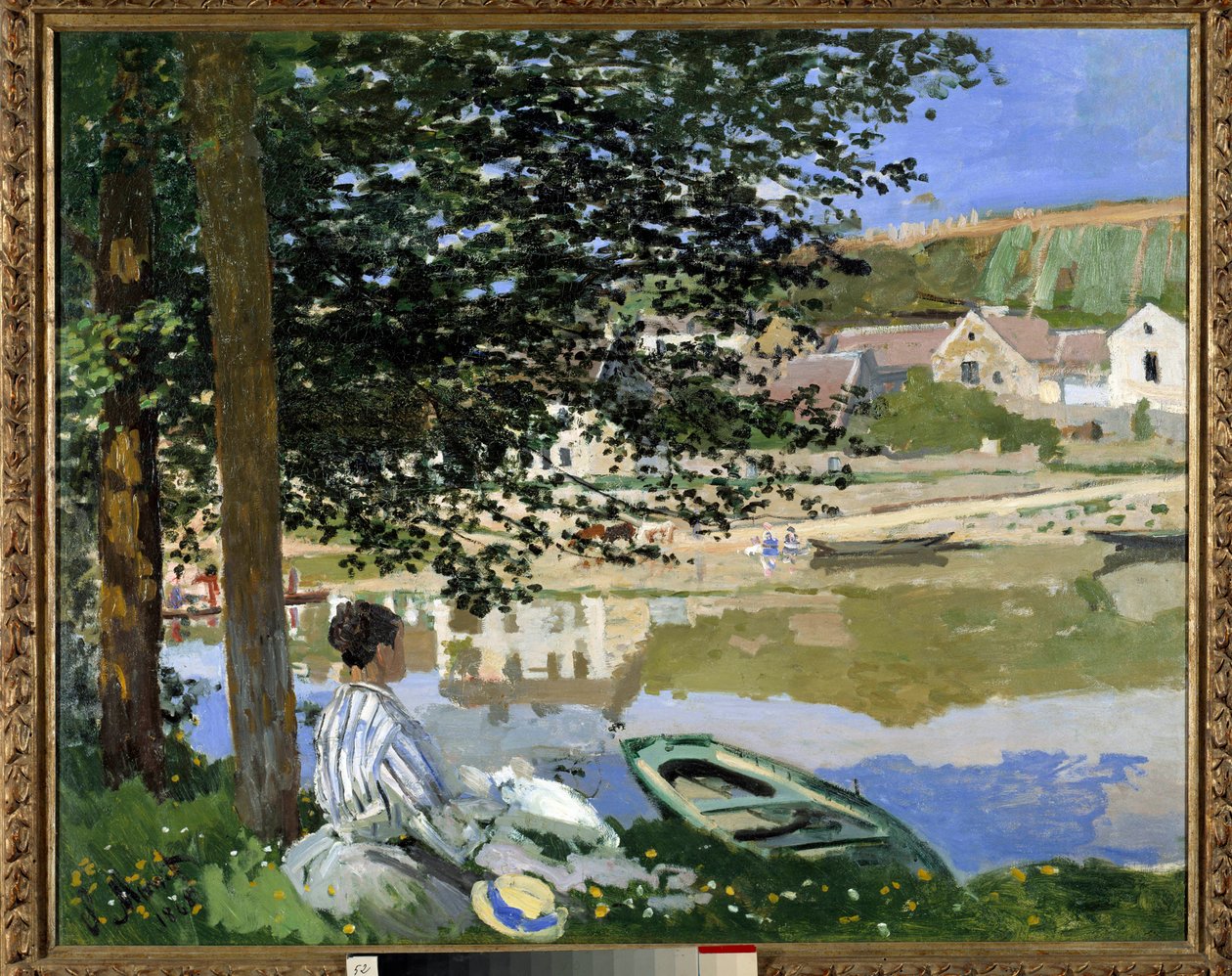Ved kanten av vannet i Bennecourt av Claude Monet
