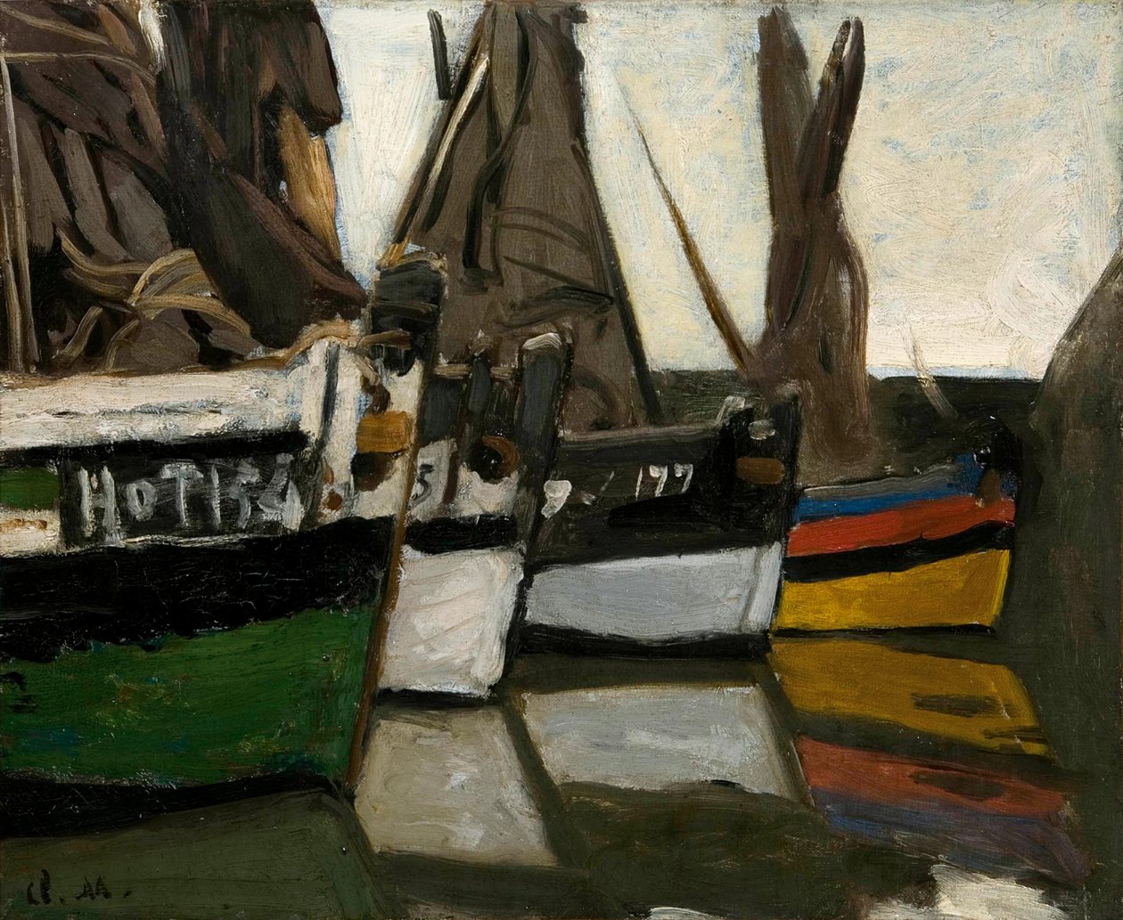 Fiskebåter i Honfleur Fiskebåter i Honfleur, ca 1866. av Claude Monet