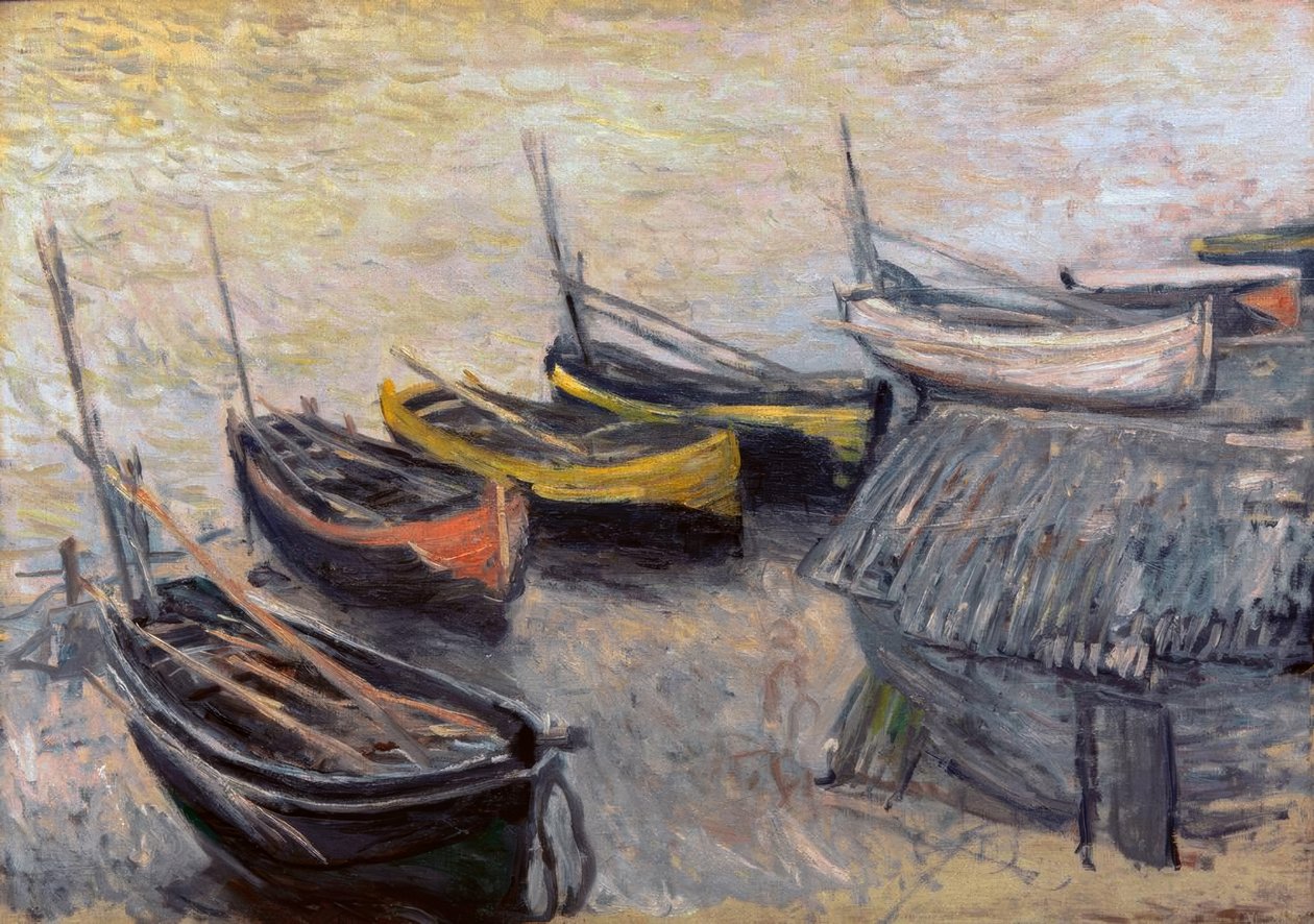 Båter på stranden av Claude Monet