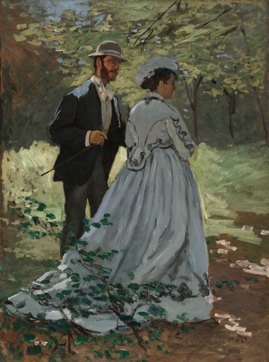Bazille og Camille (Studie for "Luncheon on the Grass") av Claude Monet