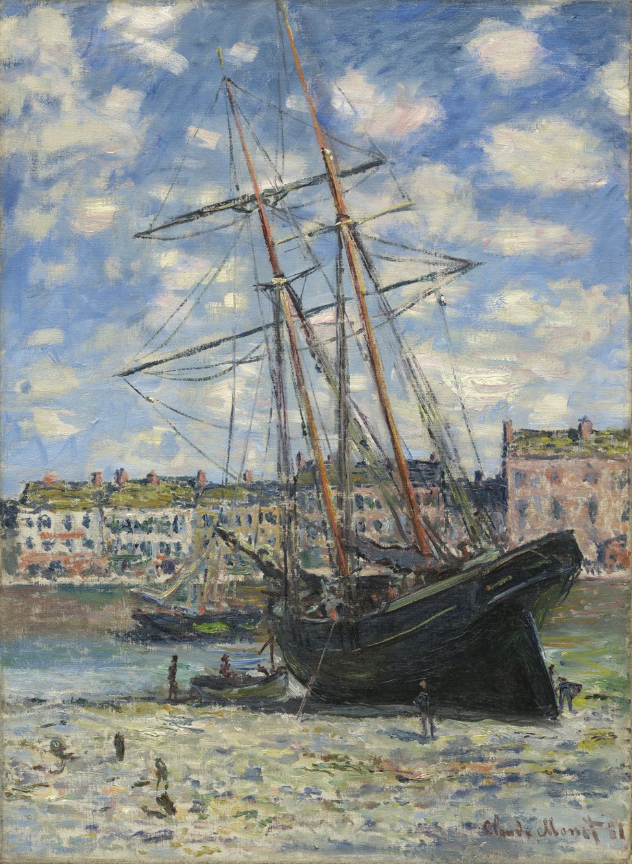 Båt ved lavvann av Claude Monet