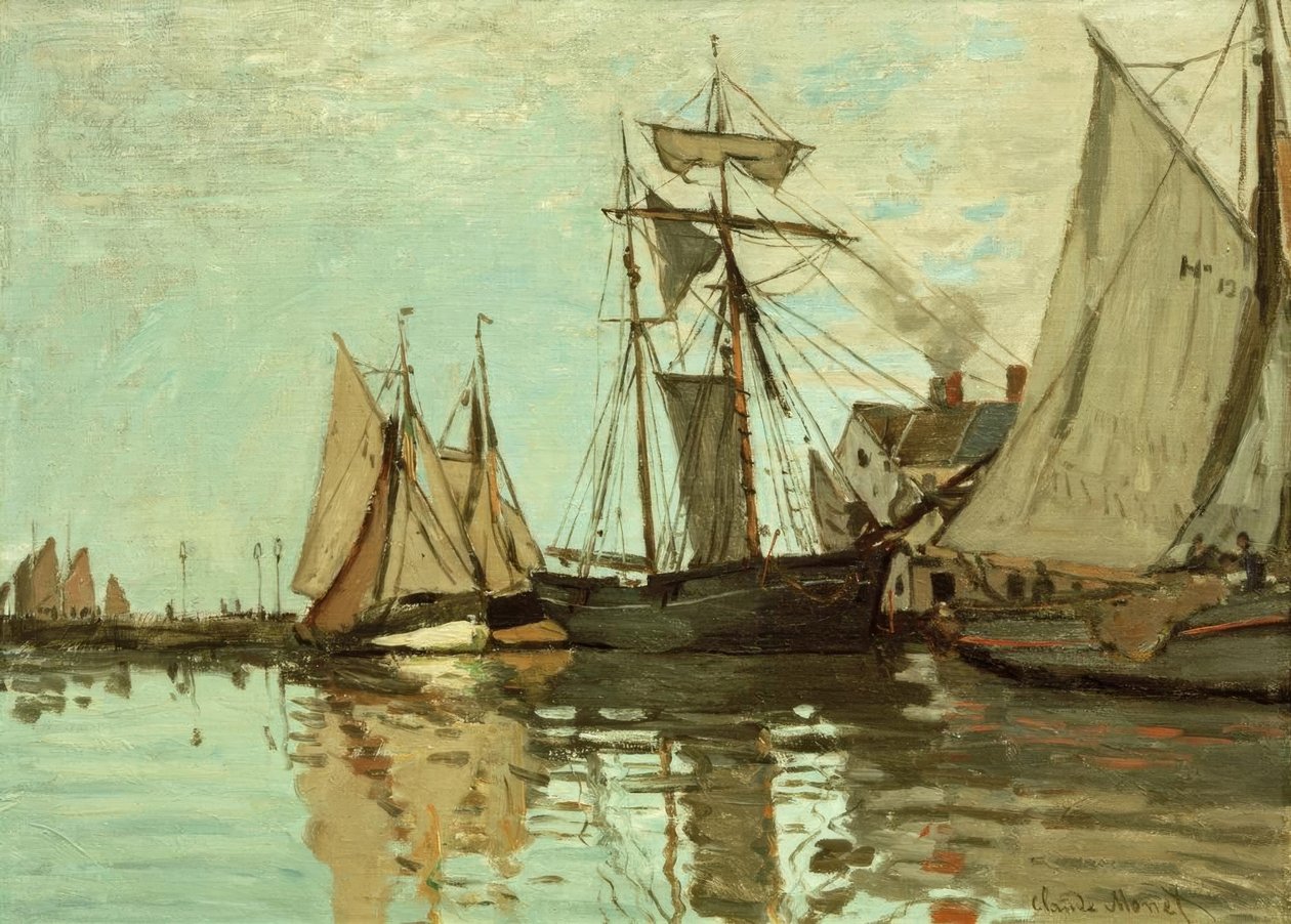 Båter i Honfleur havn av Claude Monet