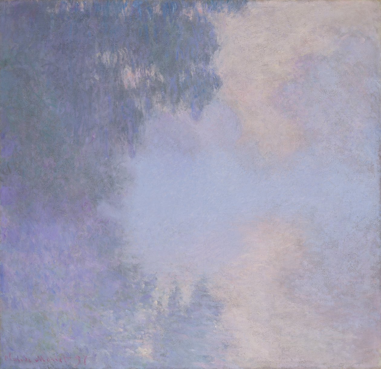 Gren av Seinen nær Giverny (Mist) av Claude Monet