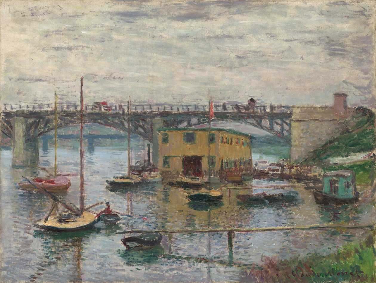 Bro ved Argenteuil på en grå dag av Claude Monet