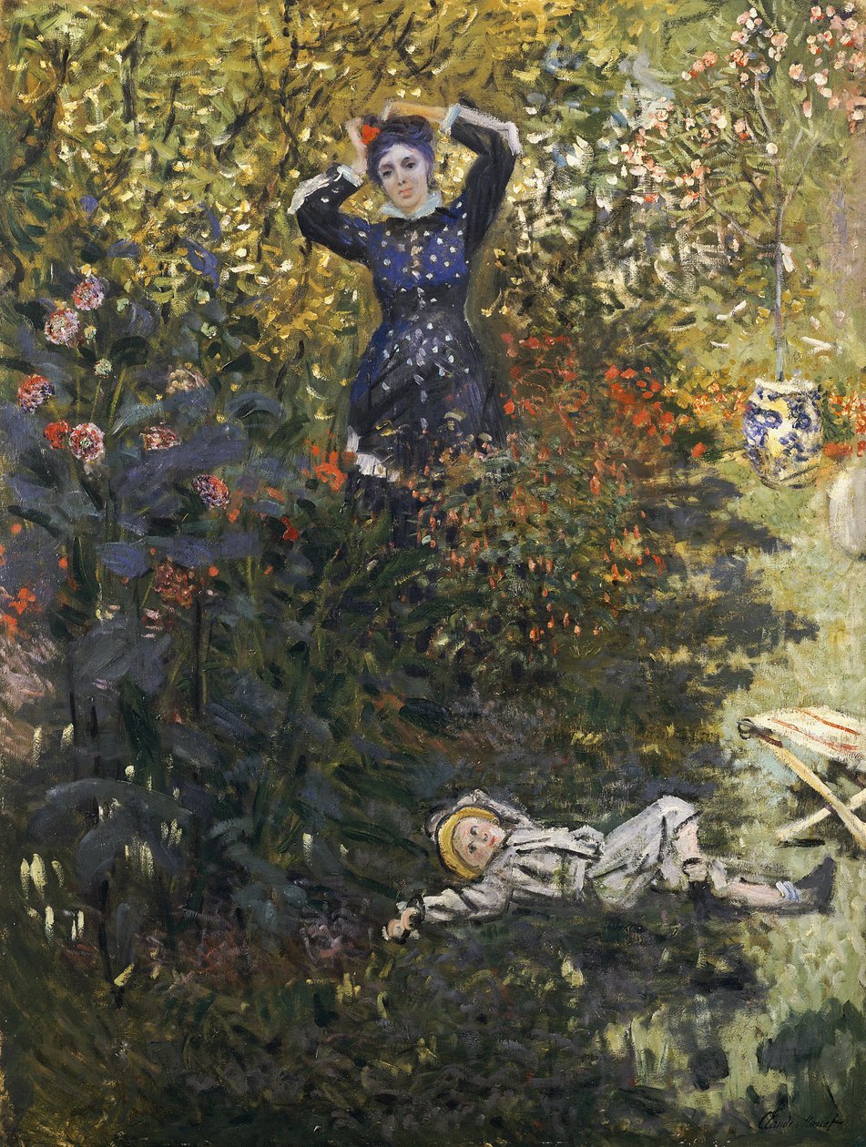 Camille og Jean i hagen på Argenteuil av Claude Monet