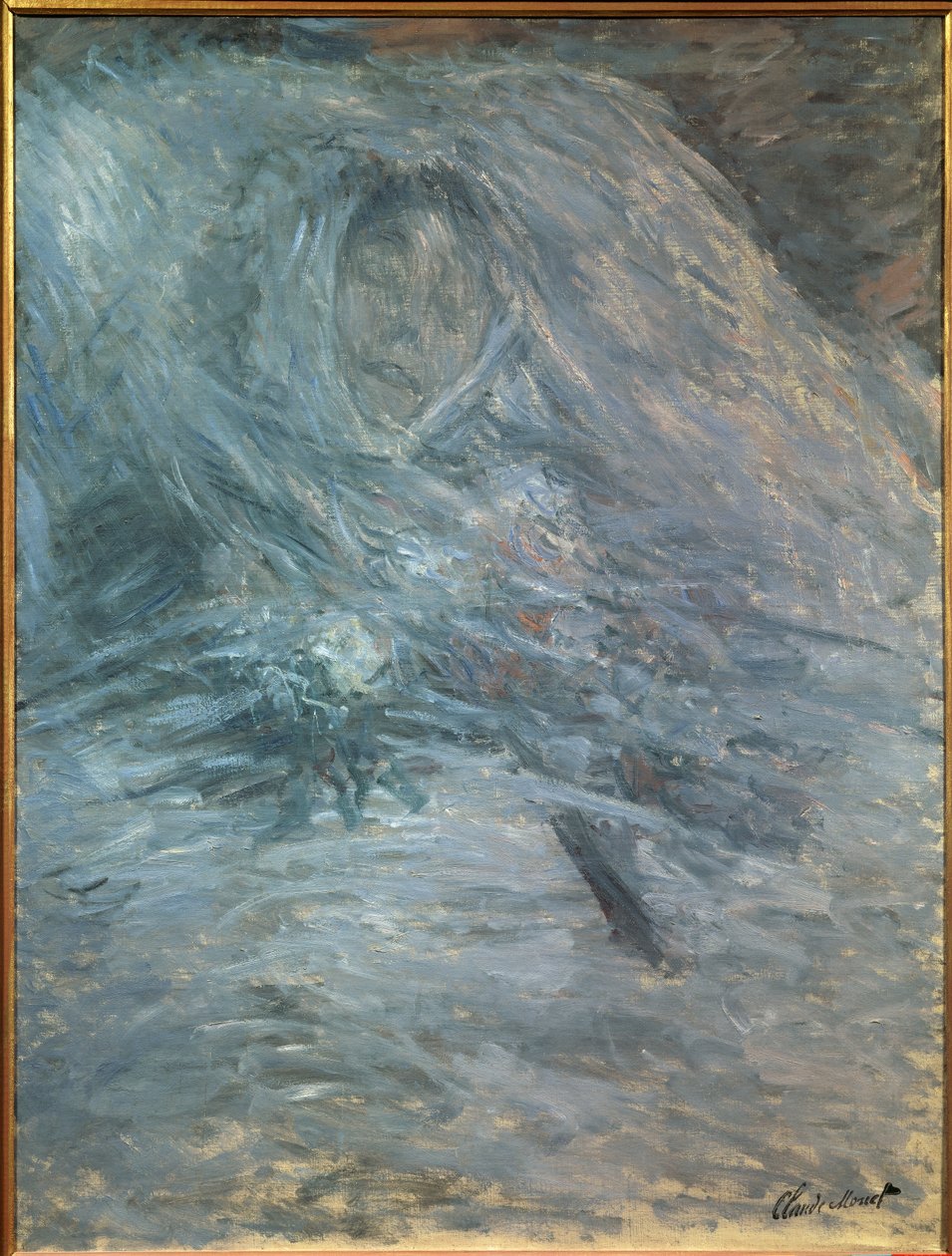 Camille på dødsleiet (kunstnerens første kone 1847-1879) av Claude Monet