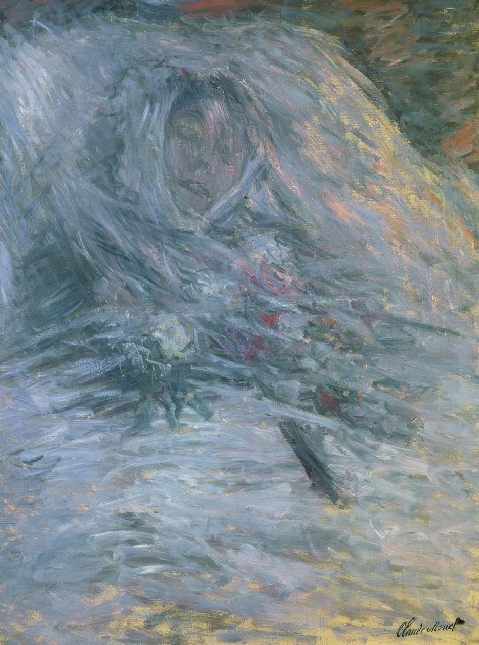 Camille på dødsleiet av Claude Monet