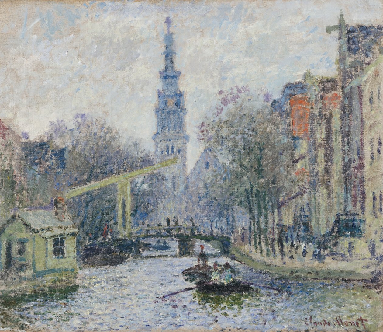 Kanal til Amsterdam, 1874 av Claude Monet
