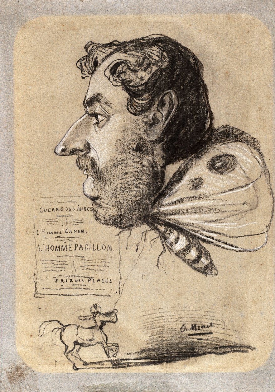 Karikatur av Jules Didier ("Sommerfuglmannen") av Claude Monet