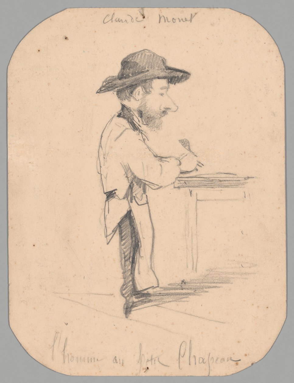 Karikatur av en mann i den lille hatten av Claude Monet