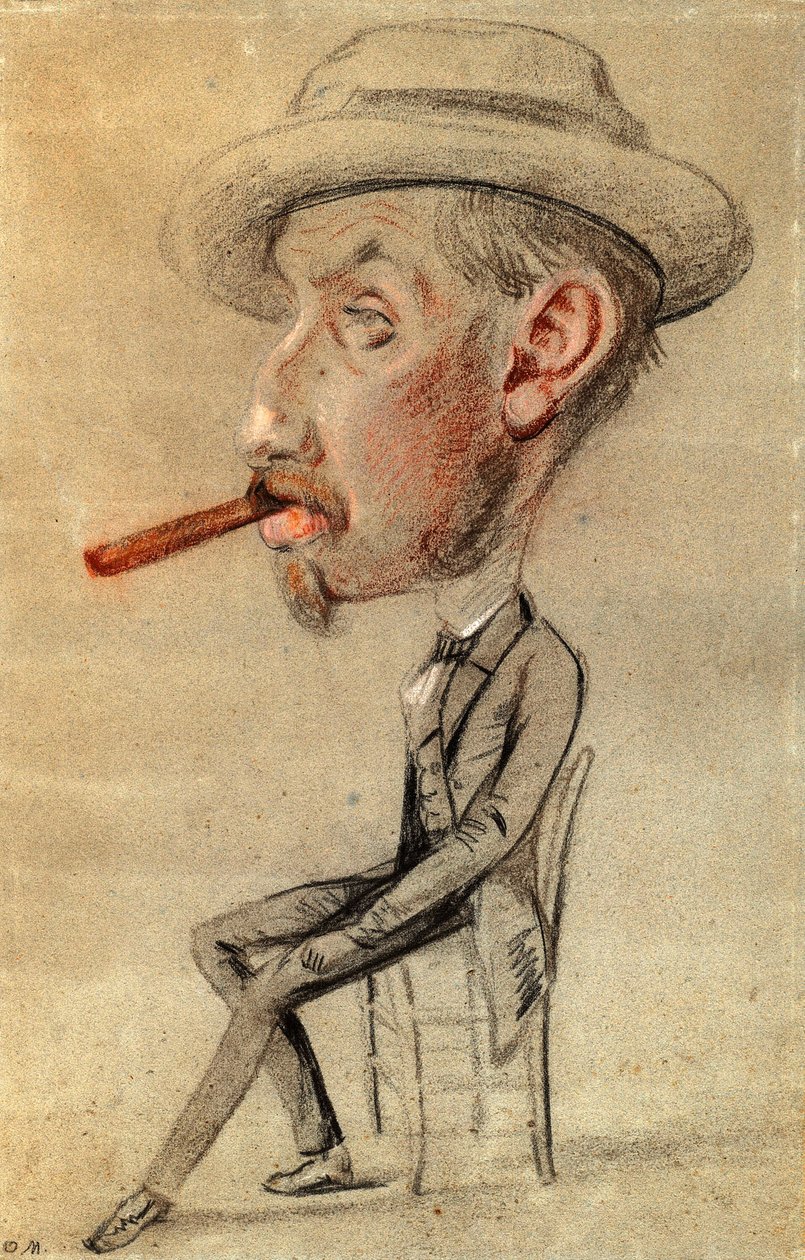 Karikatur av en mann med en stor sigar av Claude Monet