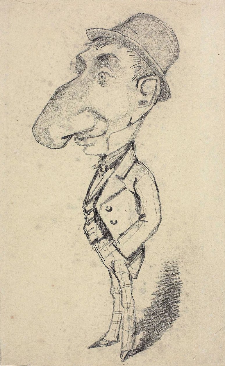 Karikatur av en mann med stor nese av Claude Monet