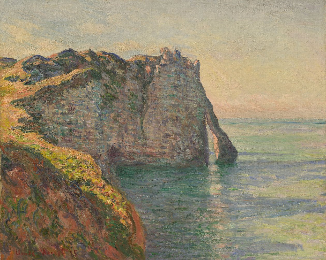 Cliff og Porte dAval, 1885. av Claude Monet