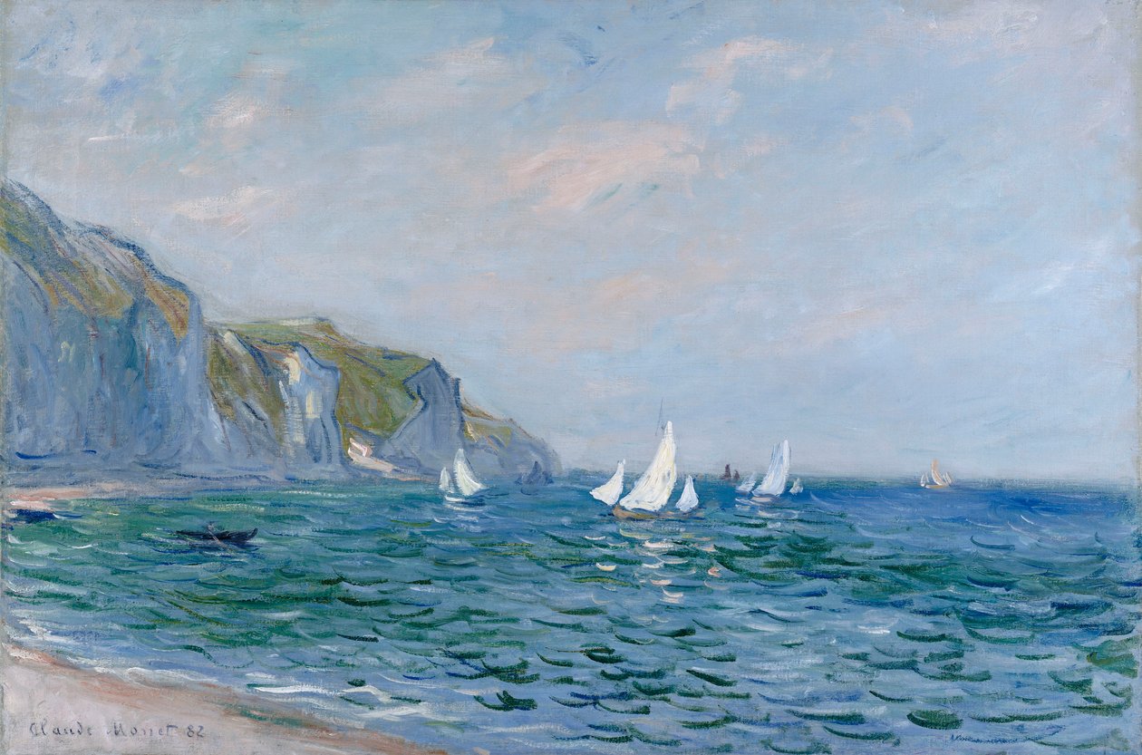 Klipper og seilbåter ved Pourville av Claude Monet