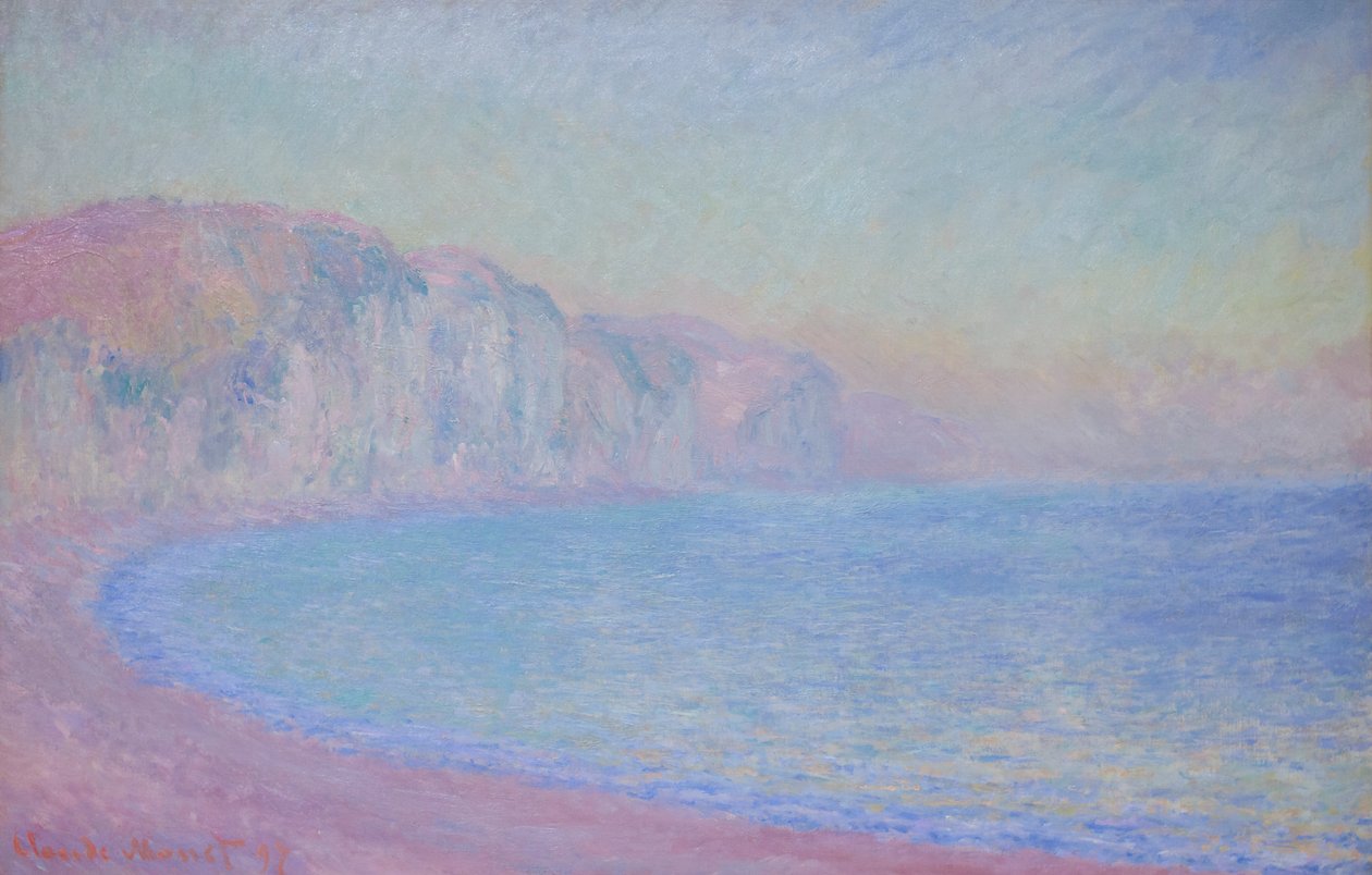 Klipper ved Pourville, stigende sol av Claude Monet