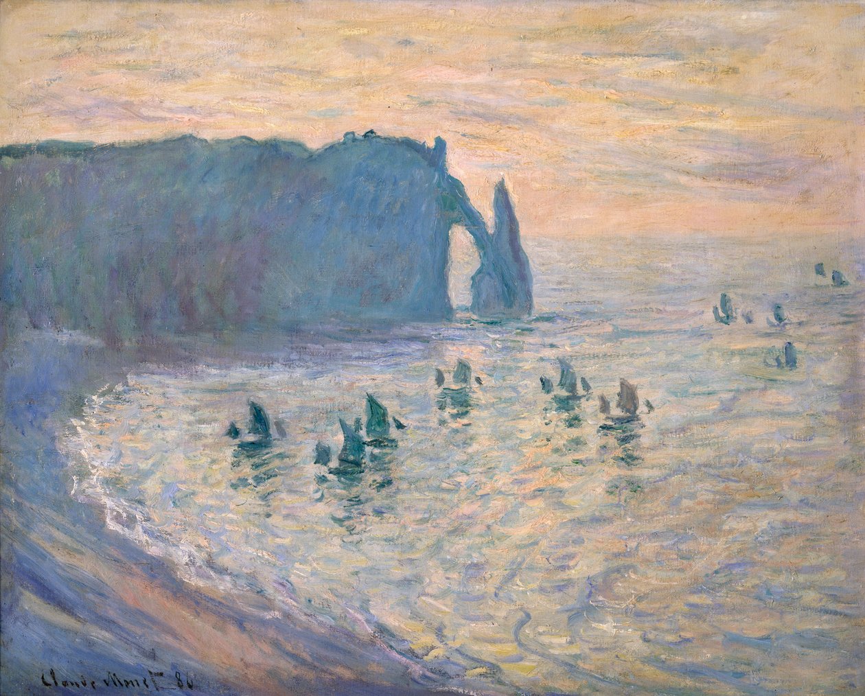Klipper ved Ètretat, 1885-1886. av Claude Monet