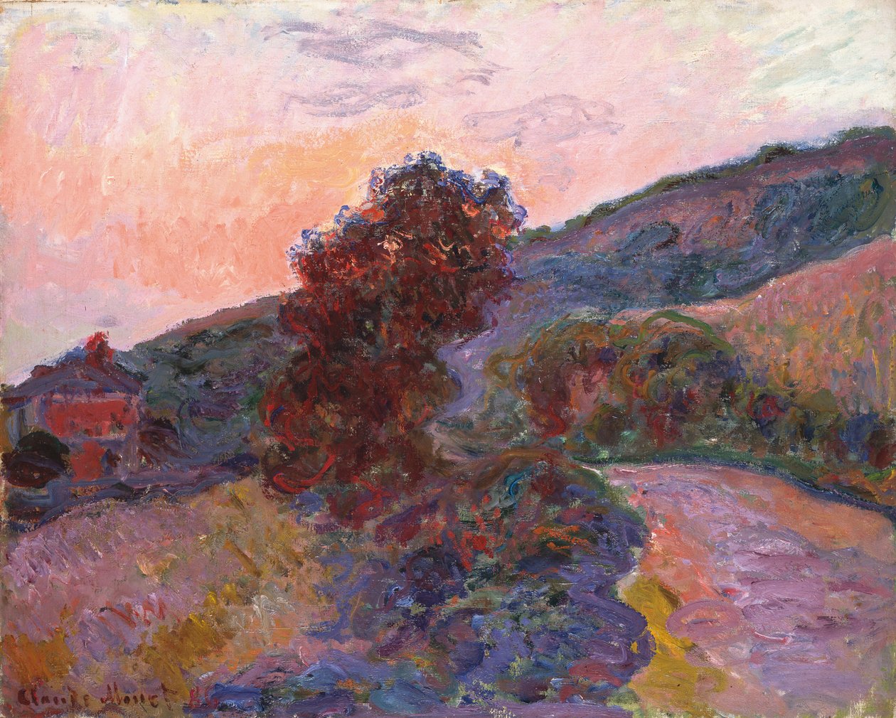 Solnedgang ved Giverny, 1886 av Claude Monet