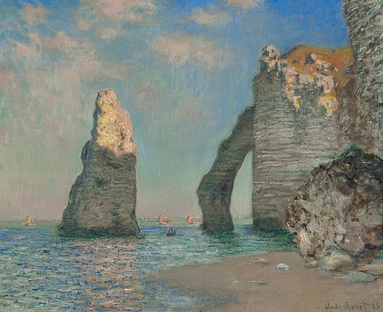 Steinene ved Étretat. 1885 av Claude Monet