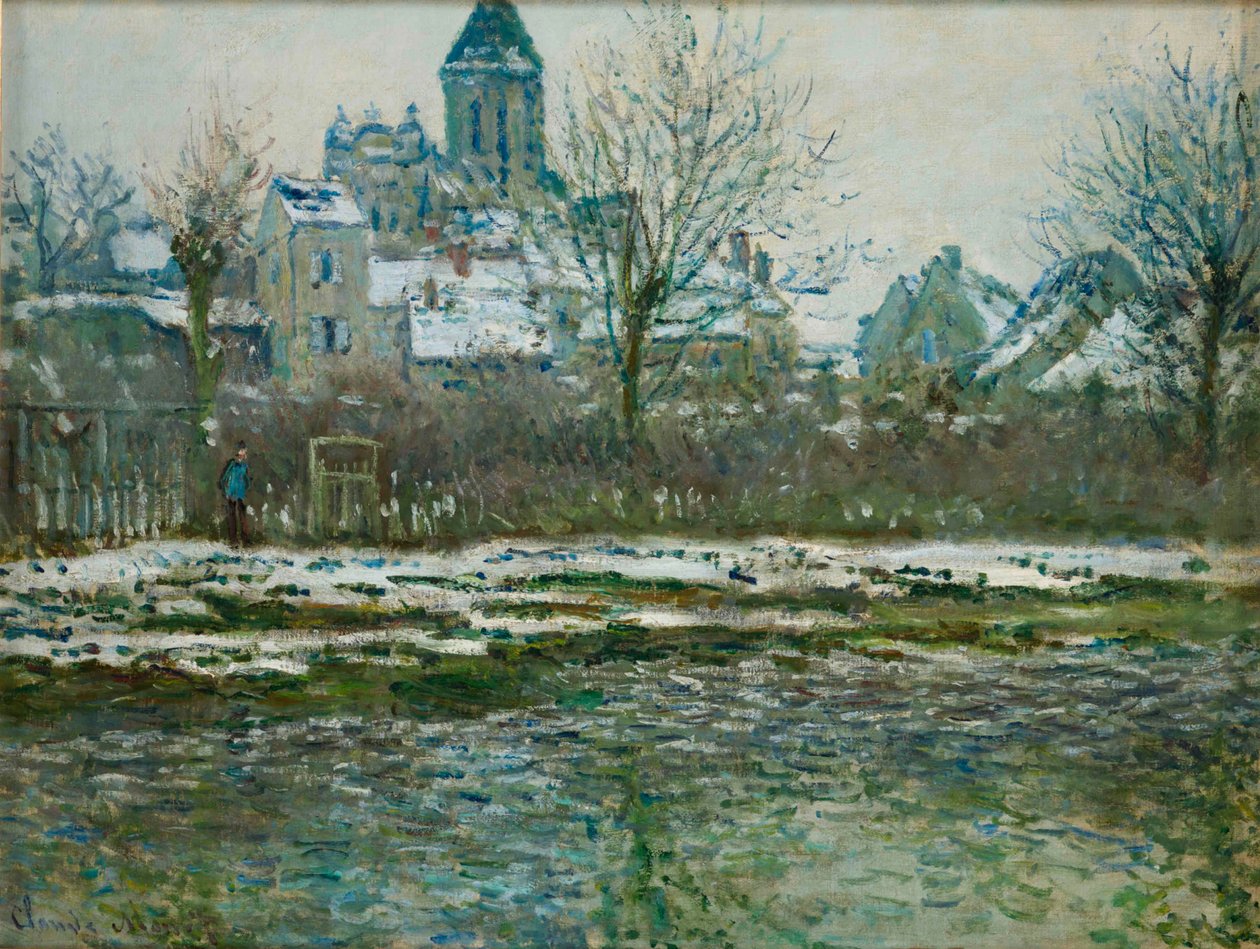 Effekten av snø ved Vétheuil eller kirken i Vétheuil, 1878-1879. av Claude Monet