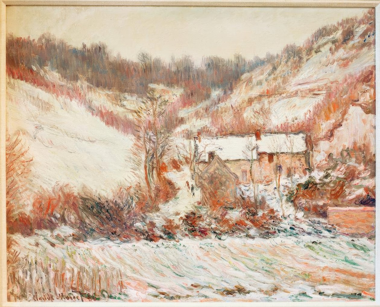 Effekten av snø ved Falaise (Schneestimmung bei Falaise) av Claude Monet