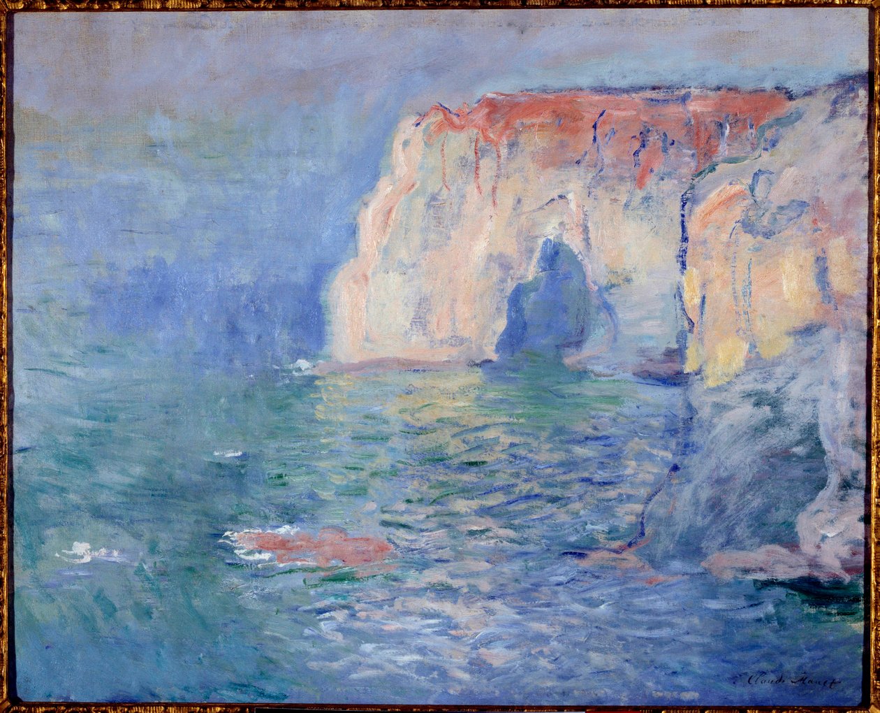 Etretat, manneporten, refleksjoner over vannet Maleri av Claude Monet (1840-1926) 1885 Søn. 0,65x0,81 m Paris, Orsay-museet av Claude Monet