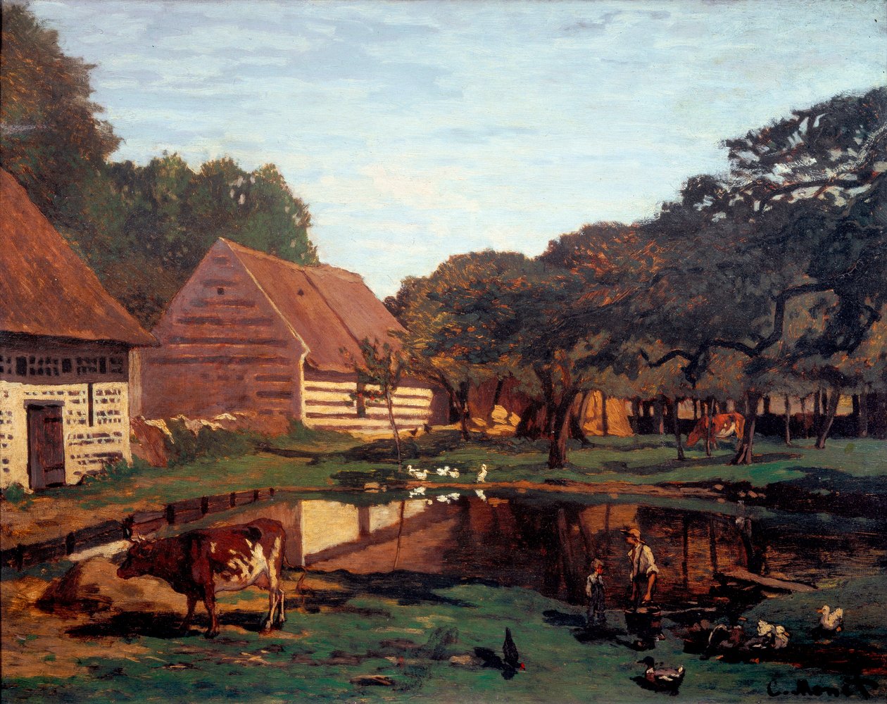 Gårdstun i Normandie (maleri, ca. 1863) av Claude Monet