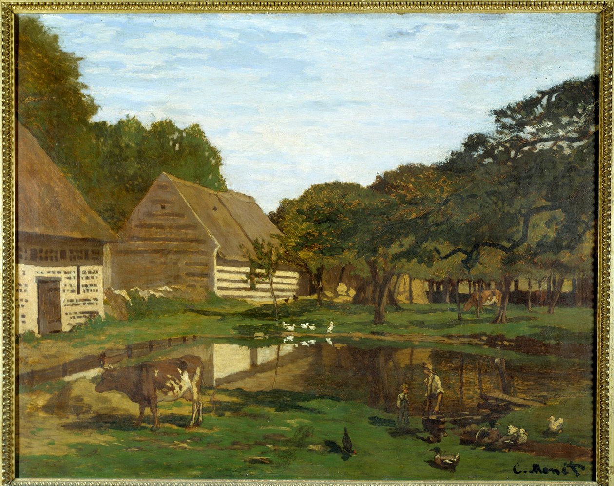 Gårdstun i Normandie (i Pays de Caux). Maleri av Claude Monet (1840-1926) av Claude Monet