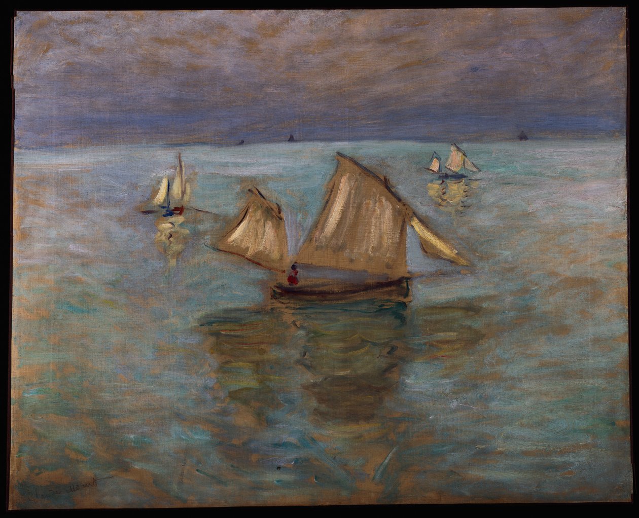 Fiskebåter i Pourville, 1882 av Claude Monet