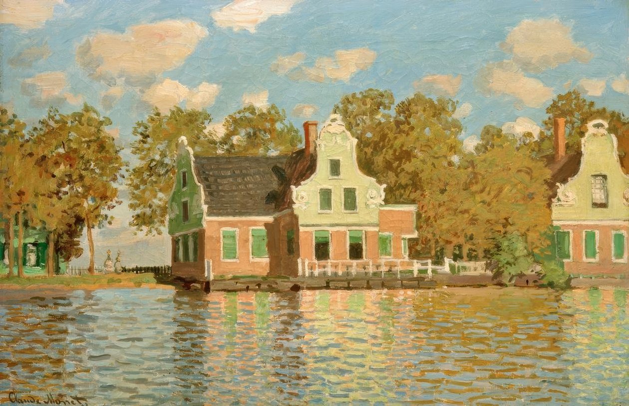 Hus ved vannet i Zaandam av Claude Monet