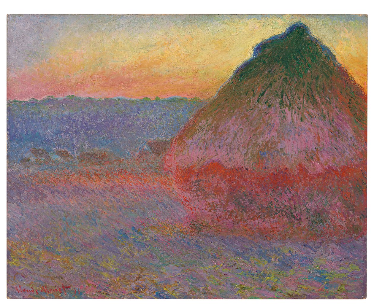 Haystacks, rosa og blå avtrykk, 1891 av Claude Monet