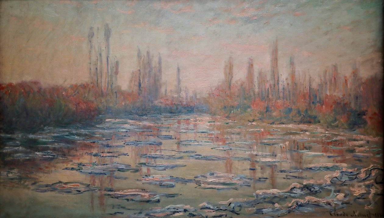 Ice, også sagt som, Debacle on the Seine 1880 (Oil on Canvas) av Claude Monet