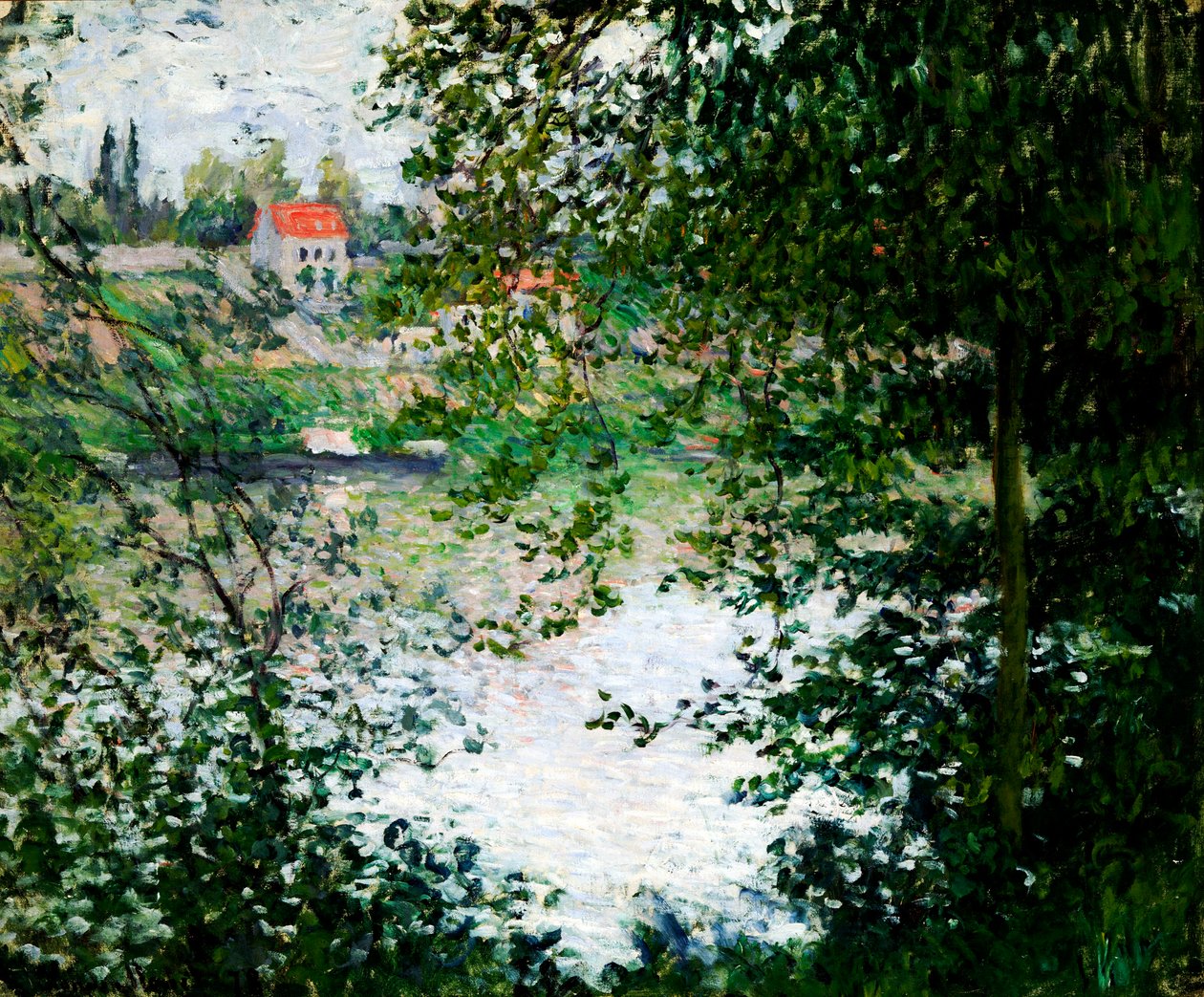 Island of La Grande Jatte Through the Trees, 1878 av Claude Monet