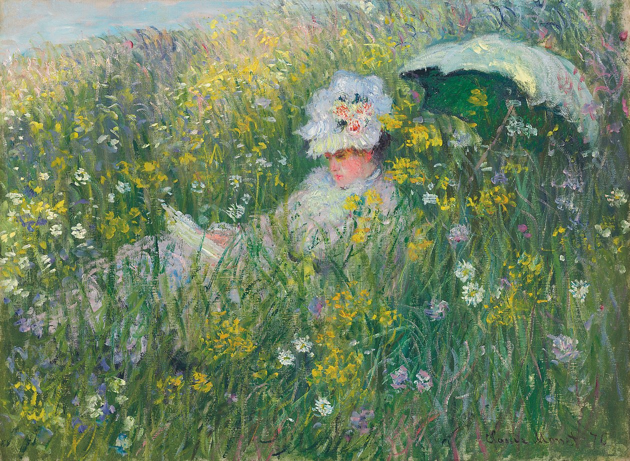 I Engen; Dans la prairie, 1876 av Claude Monet
