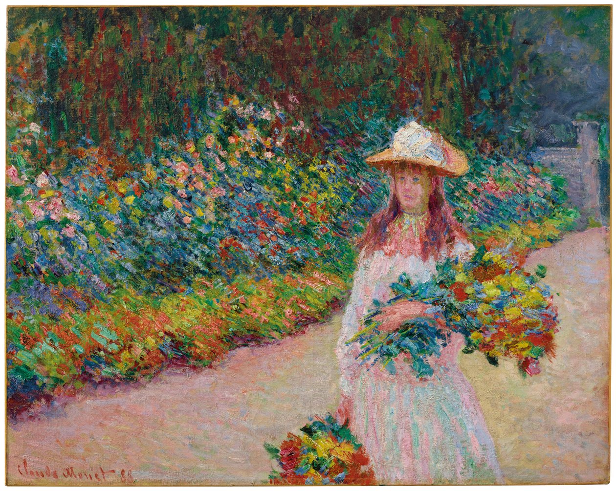 Ung jente i hagen til Giverny, 1888 av Claude Monet
