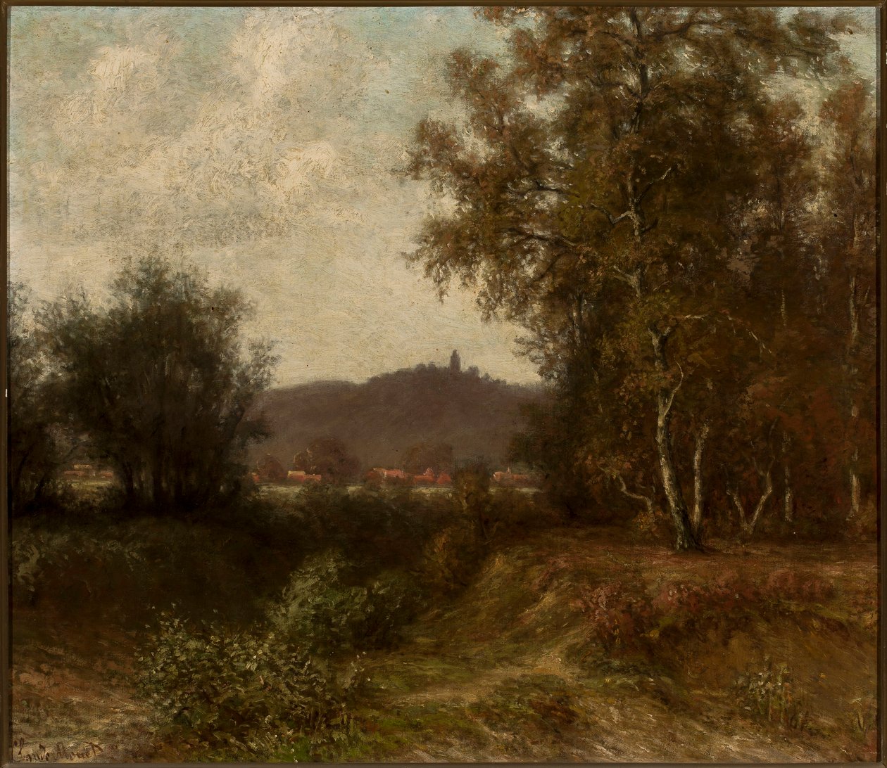 Landskap på landsbygda med trær av Claude Monet
