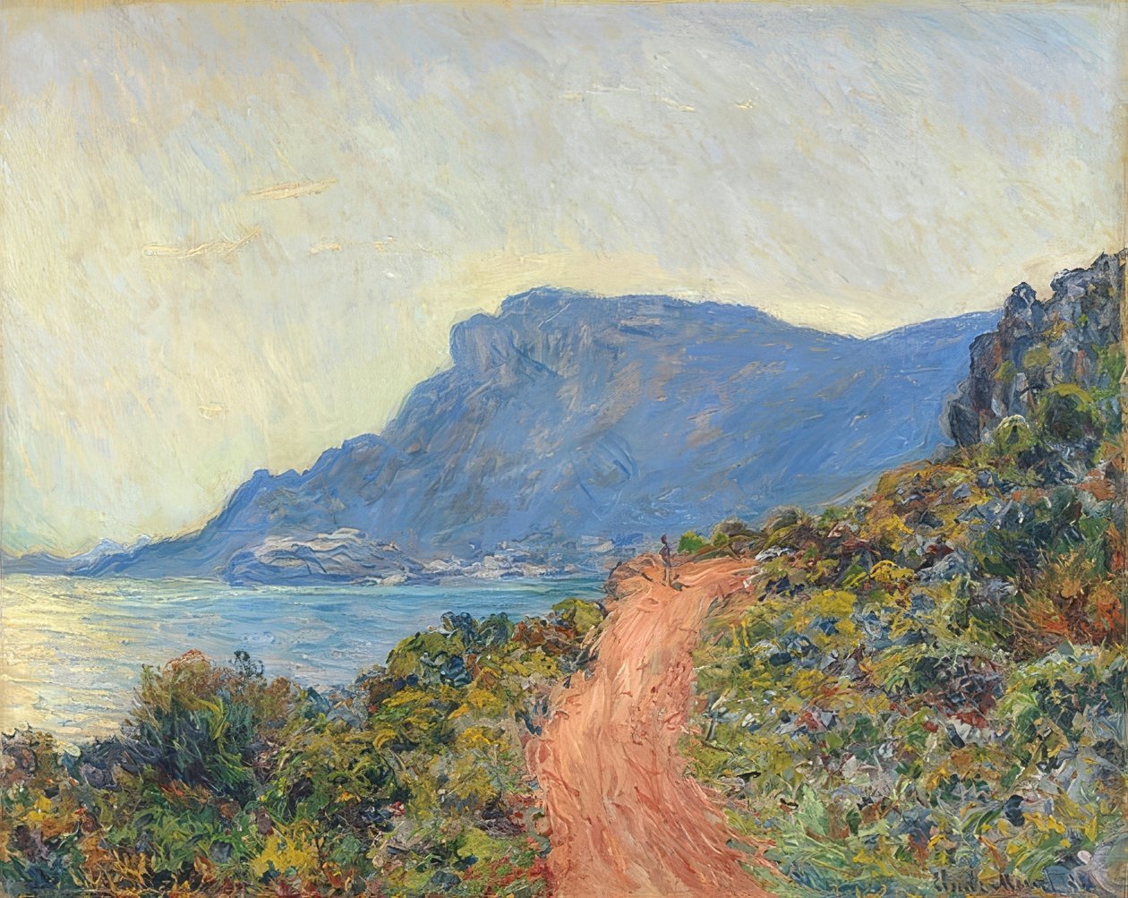 La Corniche nahe Monaco. 1884 av Claude Monet