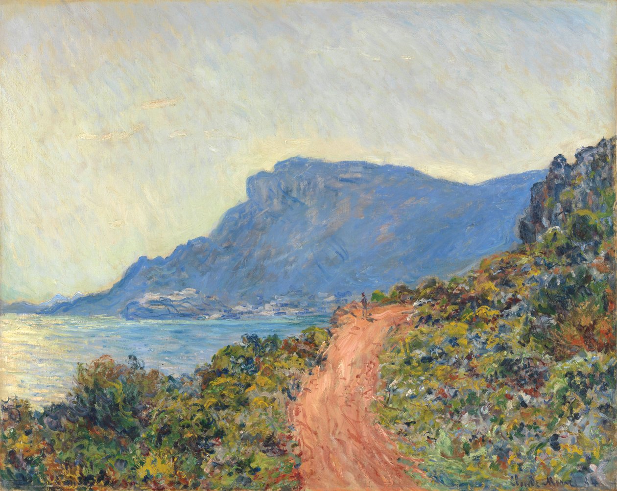 Corniche nær Monaco, 1884 av Claude Monet