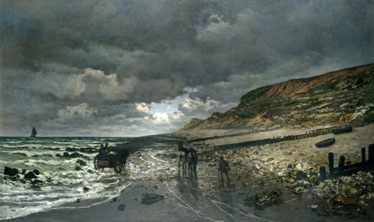 La Pointe de la Heve ved lavvann av Claude Monet