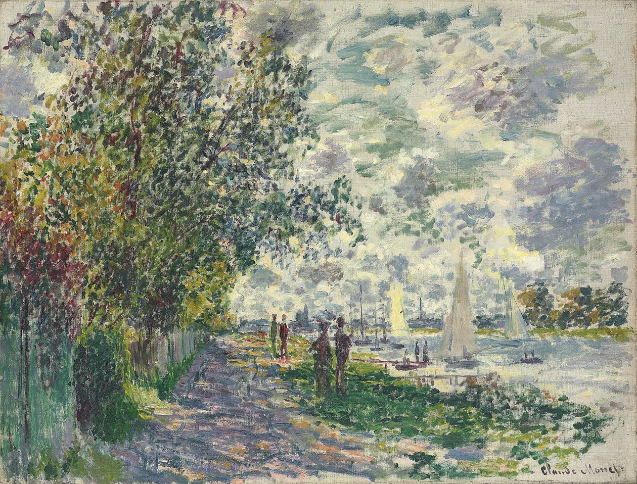 Banken til Petit-Gennevilliers, 1875 av Claude Monet
