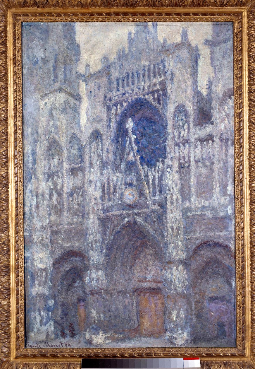 La cathedrale Notre Dame de Rouen, le portal, temps gris, harmonie grise Maleri av Claude Monet (1840-1926) 1892 Søn. 1x0,65 m Paris, musee d