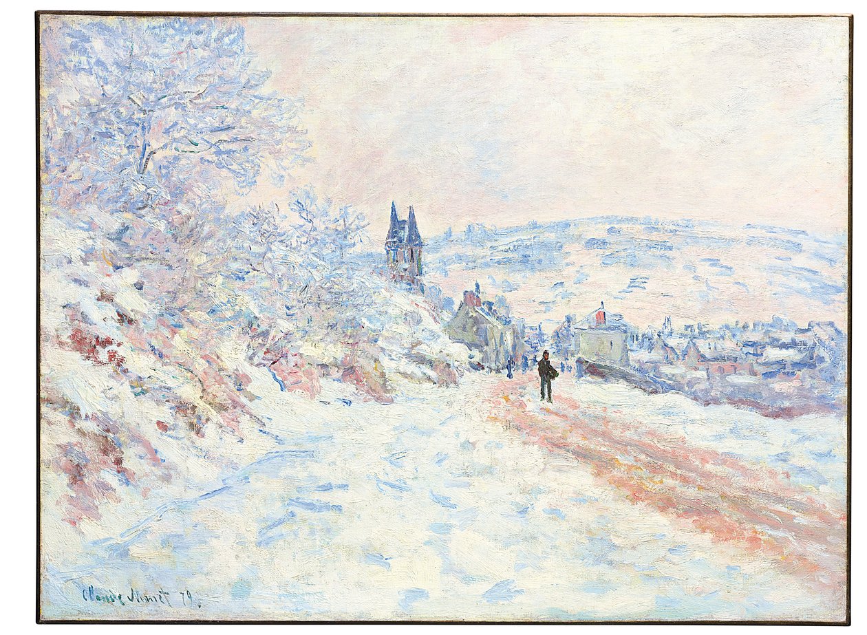Veien til Vétheuil, snøeffekt, 1879 av Claude Monet