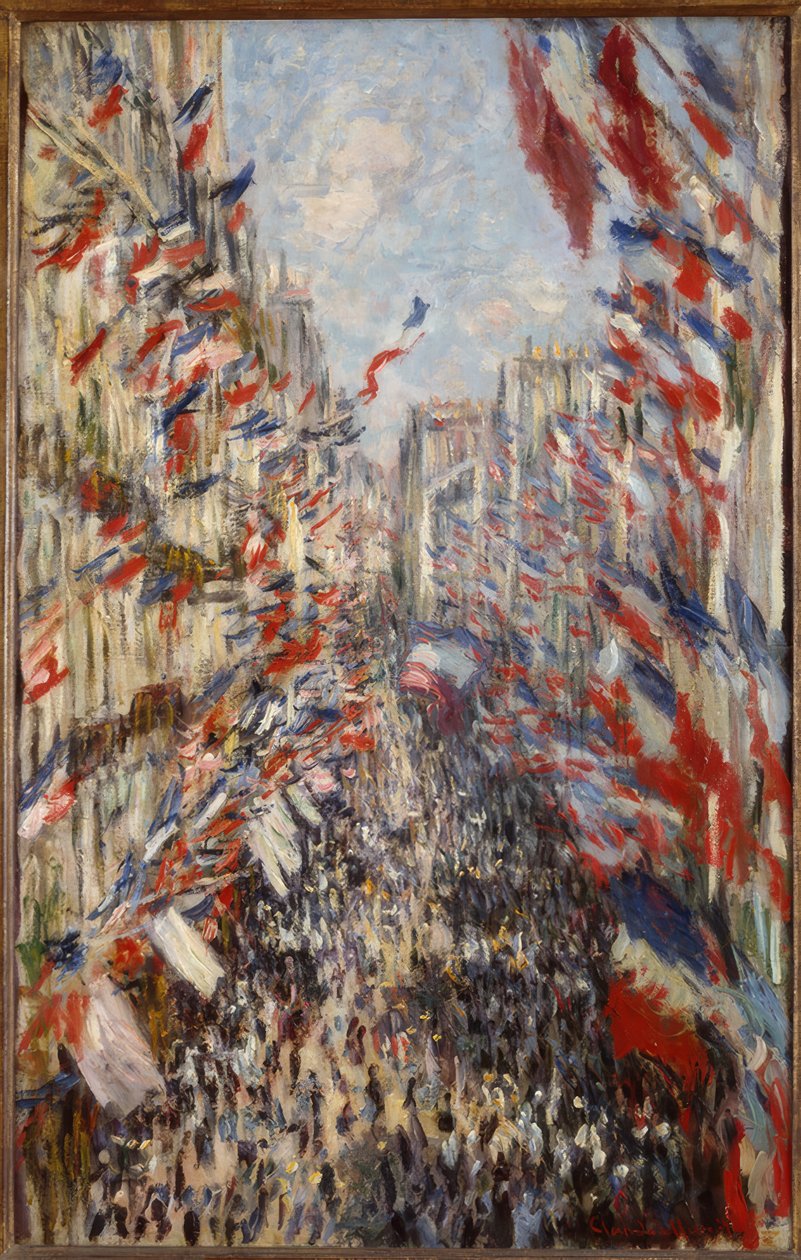 Rue Montorgeuil, i Paris. Høytiden 30. juni 1878 av Claude Monet