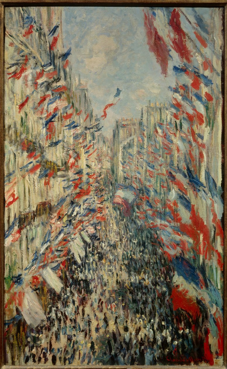 Rue Montorgueil i Paris, fest 30. juni 1878 - Maleri av Claude Monet (1840-1926) av Claude Monet